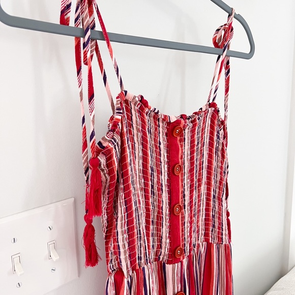 Altard State Smocked Red Dress Sz L - Picture 4 of 6